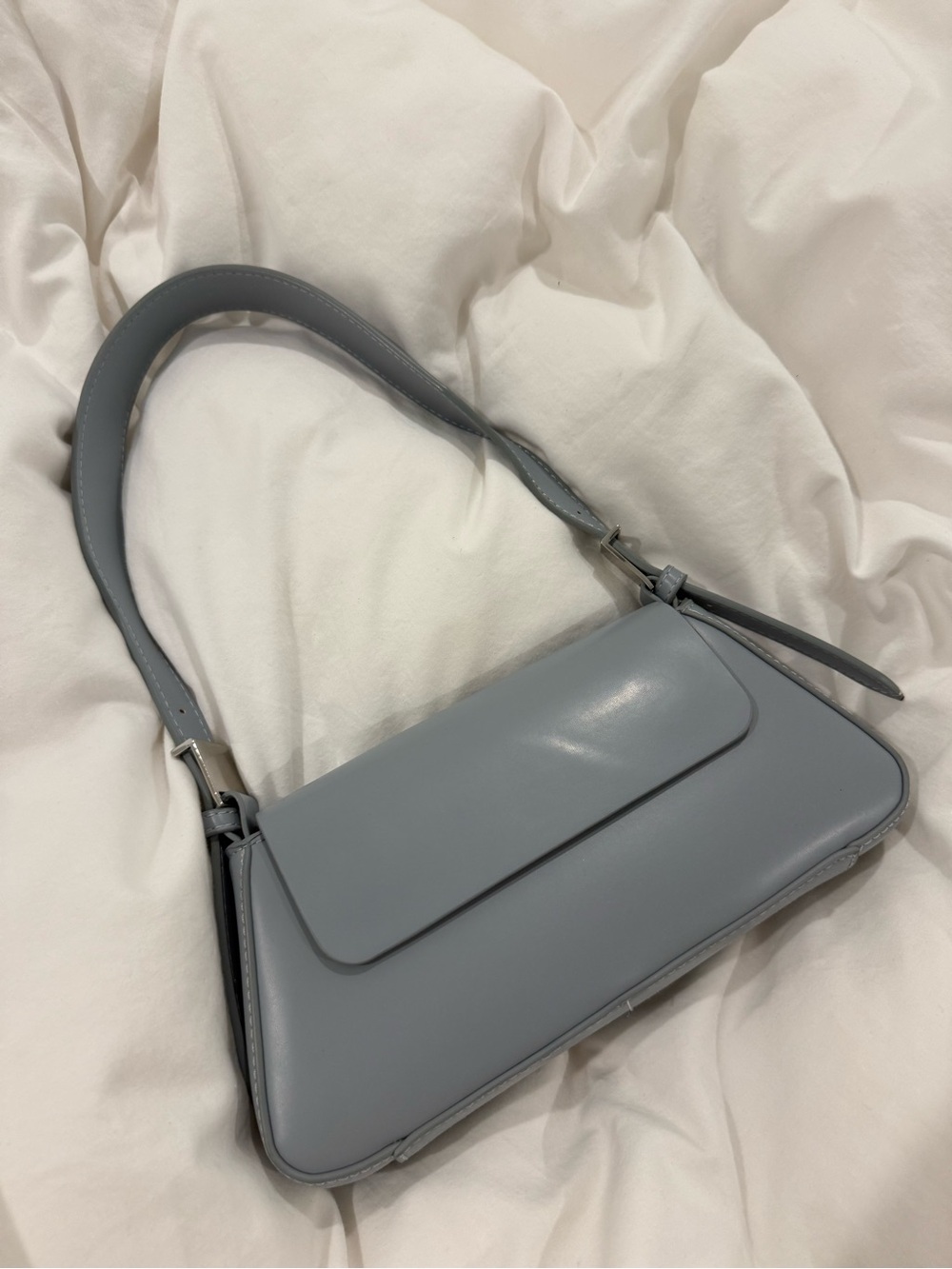 Zara Classic Structured Shoulder Bag in Light Gray